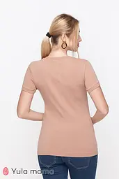 Базова футболка для вагітних та годуючих мам Margo 2XL Юла Мама Бежевий - мініатюра 3