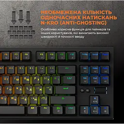 Клавіатура GamePro Red з Hot-Swap RGB Black дротова механічна (MK180B) - мініатюра 16