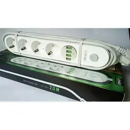 Мережевий фільтр LDNIO SE4432 подовжувач 4 розетки 4 USB 2 м білий - мініатюра 5