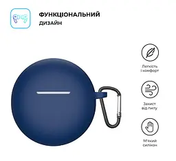 Силіконовий чохол для навушників OPPO Enco Buds2, Hang Case, синій, ультратонкий захисний кейс товщиною 2 мм, захист від подряпин, пилу та ударів, компактний, з карабіном для кріплення, ArmorStandart (ARM71112) - мініатюра 2