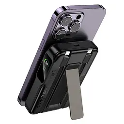 Power bank Hoco Q48 10000mAh PD 20W 3в1 магнітний з функцією бездротової зарядки чорний - мініатюра 5