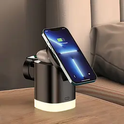Бездротова док-станція 3в1 T15 3in1 15W+5W+3.5W чорна - мініатюра 2