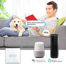Перемикач CNBINGO WLAN для затемнюваних світлодіодних ламп — Smart Touch Light Switch Працює з Alexa, Google Assistant - мініатюра 7