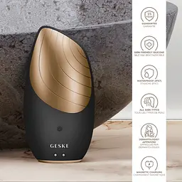 Електронна звукова термощітка для обличчя GESKE Sonic Thermo Facial Brush 6 в 1 сіра - мініатюра 5
