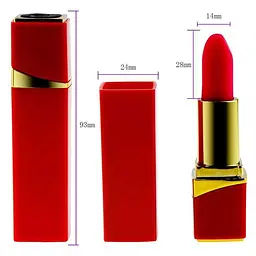Вібратор для клітора "Секретна помада" 10 режимів USB 9,5 см Червоний K0927-1 - мініатюра 3