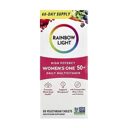 Вітамінно-мінеральний комплекс Rainbow Light Мультивітаміни для жінок 50+, Women's One 50+, High Potency, 60 таблеві (RLT-20422)