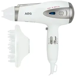 Фен AEG HTD 5584, 2200 Вт 3 рівні обдування холодний режим концентратор 1 шт. білий (33705-IS)