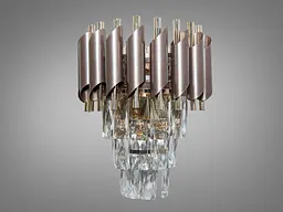 Бра настінне кришталеве Diasha 9001-2W-CF+SGD 2 лампи E14, 40W, 30 см, метал, сучасний стиль для дому