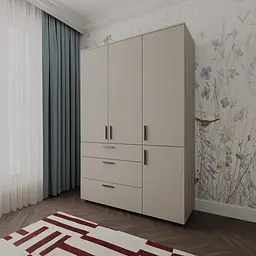 Шафа для одягу Doros Торн Кашемір 3 ДСП/3Ш (штанга) 135х51.6х200 (44900497) - мініатюра 6