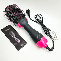 Фен щітка гребінець стайлер для укладання волосся 3в1 One Step Hair Dryer and Styler чорний - мініатюра 2