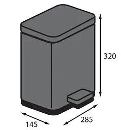Відро для сміття з плавним закриттям прямокутне Koer TC-010306-07 6 л graphite KR5602, Графит - мініатюра 5