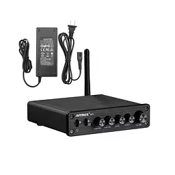 Підсилювач звуку AIYIMA A03 black + блок живлення 24V Bluetooth 5.0 AUX 50Wx2+100W (TPA3116)