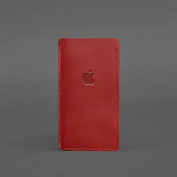 Шкіряний чохол для iPhone 12 Червоний - мініатюра 4