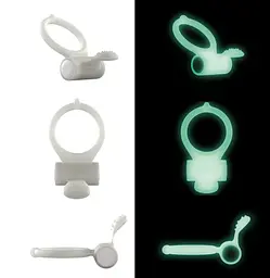 Ерекційне кільце Dorcel Power Clit White PHOSPHO з вібрацією, світиться у темряві Dorcel MD1397 90545 - мініатюра 2