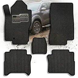 Килимки у салон EVA для Nissan Navara III (D40) Double Cab 2005- з підп'ятником Чорні 5 шт