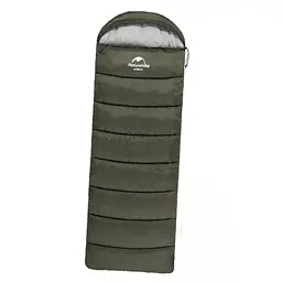 Спальник Naturehike U350S з капюшоном (NH20MSD07) -3°C - правий - темно-зелений