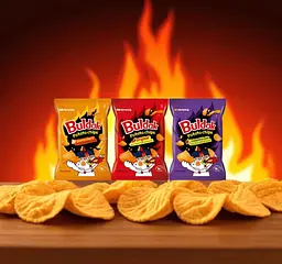 Чіпси Samyang Buldak Potato Chips Quattro Cheese 55г - мініатюра 5