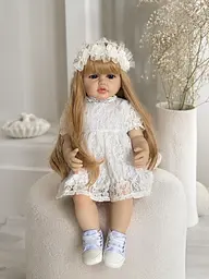 Реалістична Кукла Реборн 55 см повністю вінілова Doll Reborn Baby К0100313 - мініатюра 5