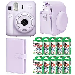 Набор камера Fujifilm Instax Mini 12, Фотобумага 100 шт, Чехол, Фотоальбом 108 фото Фиолетовый
