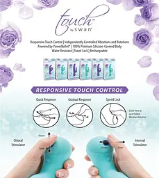 Вібратор-кролик з сенсорним управлінням і ротацією Touch by SWAN - Duo глибока вібрація Колір: Фіолетовий - мініатюра 8