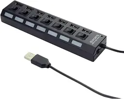 USB хаб Combi концентратор на 7 портів з підсвічуванням  - мініатюра 2