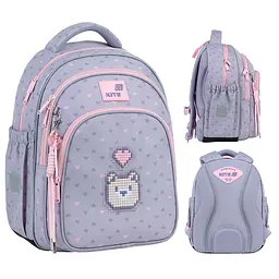 Рюкзак для початкової школи Kite Education 763S Pixel Love Сірий (K26-763S-1) - мініатюра 2