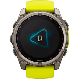 Смарт-годинник Garmin Fenix 8 Solar Sapphire 47mm Titanium with Amp Yellow/Graphite Silicone Band (010-02906-21) [116855] - мініатюра 8