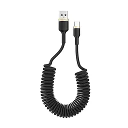 Кабель ColorWay USB-Type-C (spiral) 2.4А 35-150см черный