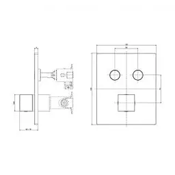 Змішувач для ванни/душа на 2 споживача Paffoni Compact Box black matt CPM518NO, Чорний матовий - мініатюра 2