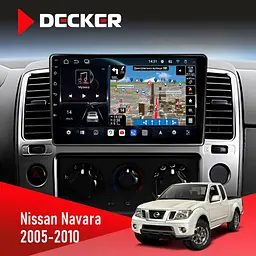 Штатна магнітола Nissan Navara (D40) 2005-2010 Decker D9-011 4x64, DSP, 4G, 360 Decker (НФ-00006132)