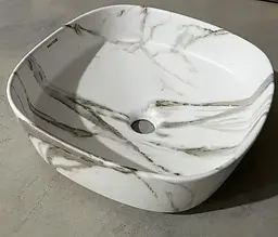 Умивальник накладний Mixxus Premium Diverse-0104 marble 370x370x135 мм MP6537, Мармур - мініатюра 8