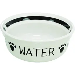 Миска Trixie Water керамічна для собак 1,6 л d 20 см біло-чорна - мініатюра 2