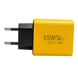 Адаптер для зарядки телефону AR-PD05, жовтий, 65W Fast Charger, з USB та 2 Type-C - мініатюра 6