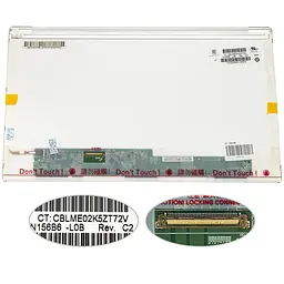 Матриця 15.6 N156B6-L0B 1366х768, 40pin, LED, NORMAL, глянец, роз'єм ліворуч знизу для ноутбука