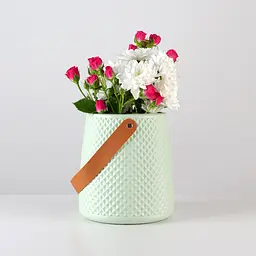 Ваза декоративна МВМ My Home, 17,5 см, оливкова (DH-FLOWERS-10 OLIVE) - мініатюра 2
