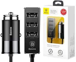 Адаптер автомобільний - розгалужувач на 4 виходи BASEUS Enjoy 4USB 5.5A CCTON-01 - мініатюра 3