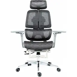 Офісне крісло GT Racer B-2450 White/Gray [121431] - мініатюра 2