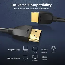 Кабель мультимедійний HDMI M to HDMI M 3.0m 4K60Hz black Vention (AAIBI) - мініатюра 7