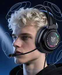 Навушники Onikuma ігрові M-95 Gaming Headset з мікрофоном та RGB підсвіткою для ПК PS4 PS5 Xbox провідні геймерські - мініатюра 9
