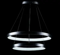 Люстра стельова LED Splendid Ray L2681/600+400/2, чорний, регульована температура світла, сучасний стиль - мініатюра 2