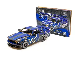 Дерев'яний 3D конструктор Muscle car GT, Puzzleоk (Puz-00642), 162 дет. (синя)