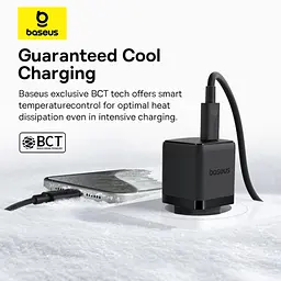 Мережевий зарядний пристрій Baseus Palm Fast Charger 1C 20W + Cable Type-C to Type-C чорний P10111602113-01 - мініатюра 3