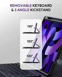 Чохол Doohoeek з клавіатурою для iPad Air 13 дюймів 2025 (M3)/2024(M2), iPad Pro 12.9 6-го/5/4-го/3-го покоління, Bluetooth - мініатюра 3