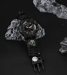 Наручний годинник чоловічий з компасом Besta Life Pro AllBlack Чорний (3085) - мініатюра 7