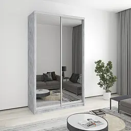 Шафа-купе дводверна MebelStar Стандарт AL 2 Дзеркала 140x45x240 см Бетон (MBS-3829)