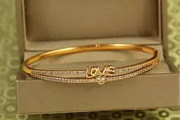 Браслет бенгл Xuping Jewelry пульс кохання Лове 60 мм на руку від 17 до 19 см золотистий