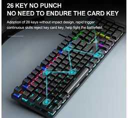 Клавіатура ігрова механічна Aula Mechanical S-2022 Black keycaps KRGD Blue switch - мініатюра 4