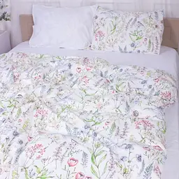 Простирадло MirSon Сатин 22-1352 Language of flowers 220х150 см біле - мініатюра 2