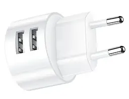 Зарядний пристрій адаптер блок Usams T20 2 USB-виходи кутових (комплект із кабелем Lightning)