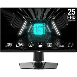 Монітор MSI 24.5` G255PF E2, Black, IPS, 1920x1080 (16:9), 1 мс, 180 Гц, 300 кд/м², 1000:1, 178°/178°, 2хHDMI/DP, 2 x 2 Вт, VESA 100x100, Adaptive Sync, AMD FreeSync, Nvidia G-SYNC